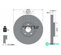 TEXTAR 2 X BRAKE DISC 92147803 FOR LEXUS