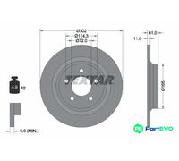 TEXTAR 2 X BRAKE DISC 92148200 FOR MAZDA
