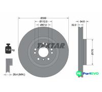 TEXTAR 2 X BRAKE DISC 92150605 FOR MERCEDES-BENZ