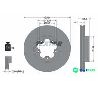 TEXTAR 2 X BRAKE DISC 92151803