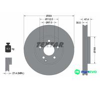 TEXTAR 2 X BRAKE DISC 92152105 FOR MERCEDES-BENZ