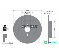 TEXTAR 2 X BRAKE DISC 92155503 FOR SMART