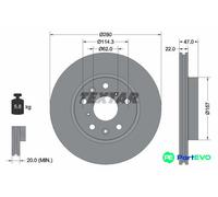 TEXTAR 2 X BRAKE DISC 92156600 FOR FIAT SUZUKI