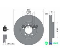 TEXTAR 2 X BRAKE DISC 92156903