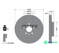 TEXTAR 2 X BRAKE DISC 92159205 FOR FORD VOLVO LAND ROVER
