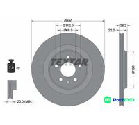 TEXTAR 2 X BRAKE DISC 92160303 FOR AUDI