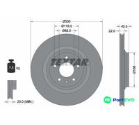 TEXTAR 2 X BRAKE DISC 92160403 FOR AUDI