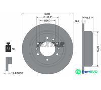 TEXTAR 2 X BRAKE DISC 92161800 FOR KIA
