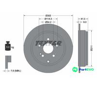 TEXTAR 2 X BRAKE DISC 92162503 FOR HONDA