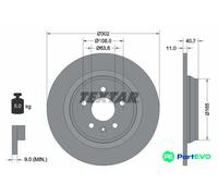 TEXTAR 2 X BRAKE DISC 92162903 FOR VOLVO