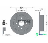 TEXTAR 2 X BRAKE DISC 92163003 FOR CHEVROLET