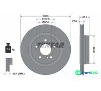 TEXTAR 2 X BRAKE DISC 92163605 FOR MERCEDES-BENZ
