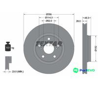 TEXTAR 2 X BRAKE DISC 92163903 FOR TOYOTA