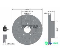 TEXTAR 2 X BRAKE DISC 92165005 FOR MERCEDES-BENZ