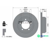 TEXTAR 2 X BRAKE DISC 92165303 FOR PORSCHE