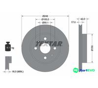 TEXTAR 2 X BRAKE DISC 92165603 FOR DAIHATSU PERODUA