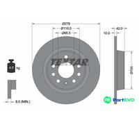TEXTAR 2 X BRAKE DISC 92167603 FOR OPEL VAUXHALL