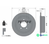 TEXTAR 2 X BRAKE DISC 92169403 FOR JEEP