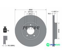 TEXTAR 2 X BRAKE DISC 92174503 FOR MAZDA