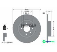 TEXTAR 2 X BRAKE DISC 92175103 FOR RENAULT DACIA