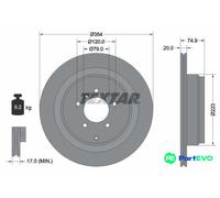 TEXTAR 2 X BRAKE DISC 92175503 FOR LAND ROVER