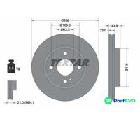 TEXTAR 2 X BRAKE DISC 92176005 FOR FORD