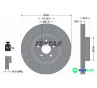TEXTAR 2 X BRAKE DISC 92176405 FOR MERCEDES-BENZ