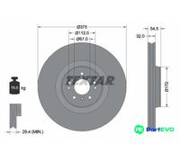 TEXTAR 2 X BRAKE DISC 92176603 FOR MERCEDES-BENZ