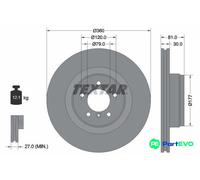 TEXTAR 2 X BRAKE DISC 92178403 FOR LAND ROVER