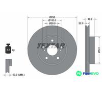 TEXTAR 2 X BRAKE DISC 92179503 FOR TOYOTA