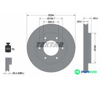 TEXTAR 2 X BRAKE DISC 92180205 FOR MITSUBISHI
