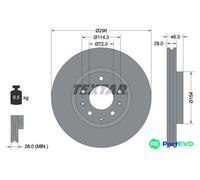TEXTAR 2 X BRAKE DISC 92180803 FOR MAZDA