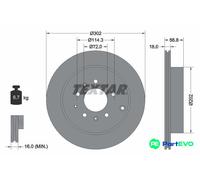 TEXTAR 2 X BRAKE DISC 92180903 FOR MAZDA