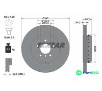 TEXTAR 2 X BRAKE DISC 92182525 FOR BMW