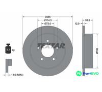 TEXTAR 2 X BRAKE DISC 92194003 FOR JEEP