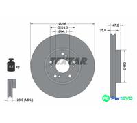 TEXTAR 2 X BRAKE DISC 92195000 FOR HONDA