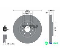 TEXTAR 2 X BRAKE DISC 92195403 FOR RENAULT