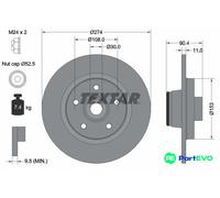 TEXTAR 2 X BRAKE DISC 92196203 FOR MERCEDES-BENZ