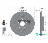 TEXTAR 2 X BRAKE DISC 92196403 FOR VOLVO
