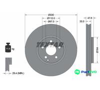 TEXTAR 2 X BRAKE DISC 92198805 FOR MERCEDES-BENZ