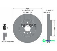 TEXTAR 2 X BRAKE DISC 92198903 FOR OPEL VAUXHALL