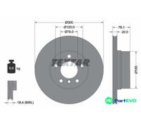 TEXTAR 2 X BRAKE DISC 92199503 FOR BMW