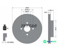 TEXTAR 2 X BRAKE DISC 92199900 FOR TOYOTA ASTON MARTIN