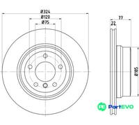 TEXTAR 2 X BRAKE DISC 92201903 FOR BMW