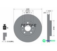 TEXTAR 2 X BRAKE DISC 92202403 FOR RENAULT