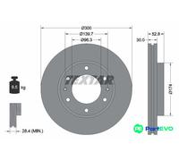 TEXTAR 2 X BRAKE DISC 92203800