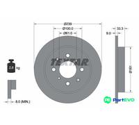 TEXTAR 2 X BRAKE DISC 92204000 FOR HONDA