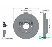 TEXTAR 2 X BRAKE DISC 92204400 FOR MITSUBISHI SMART