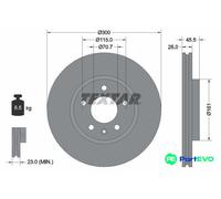 TEXTAR 2 X BRAKE DISC 92205605 FOR OPEL VAUXHALL CHEVROLET