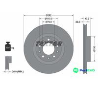TEXTAR 2 X BRAKE DISC 92221103 FOR ALFA ROMEO